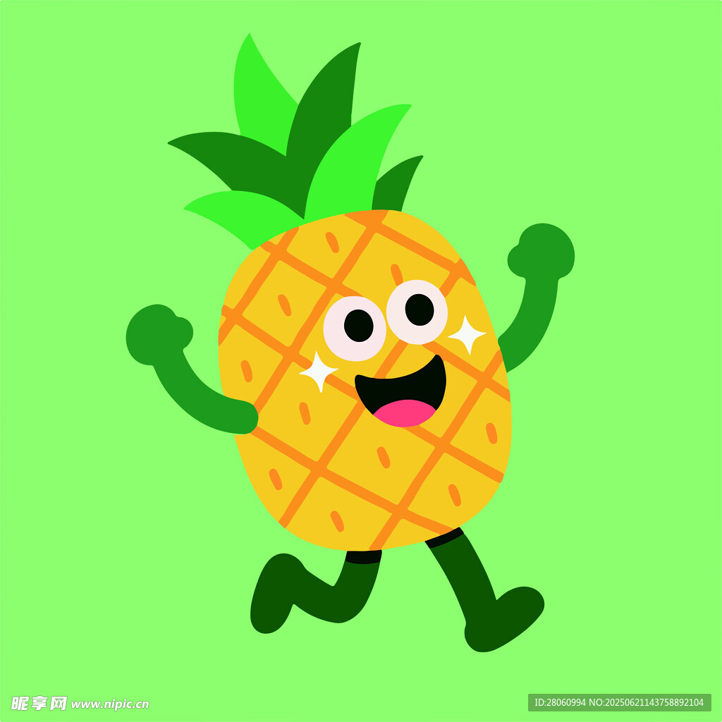 卡通形象 菠萝 凤梨 失衡图 