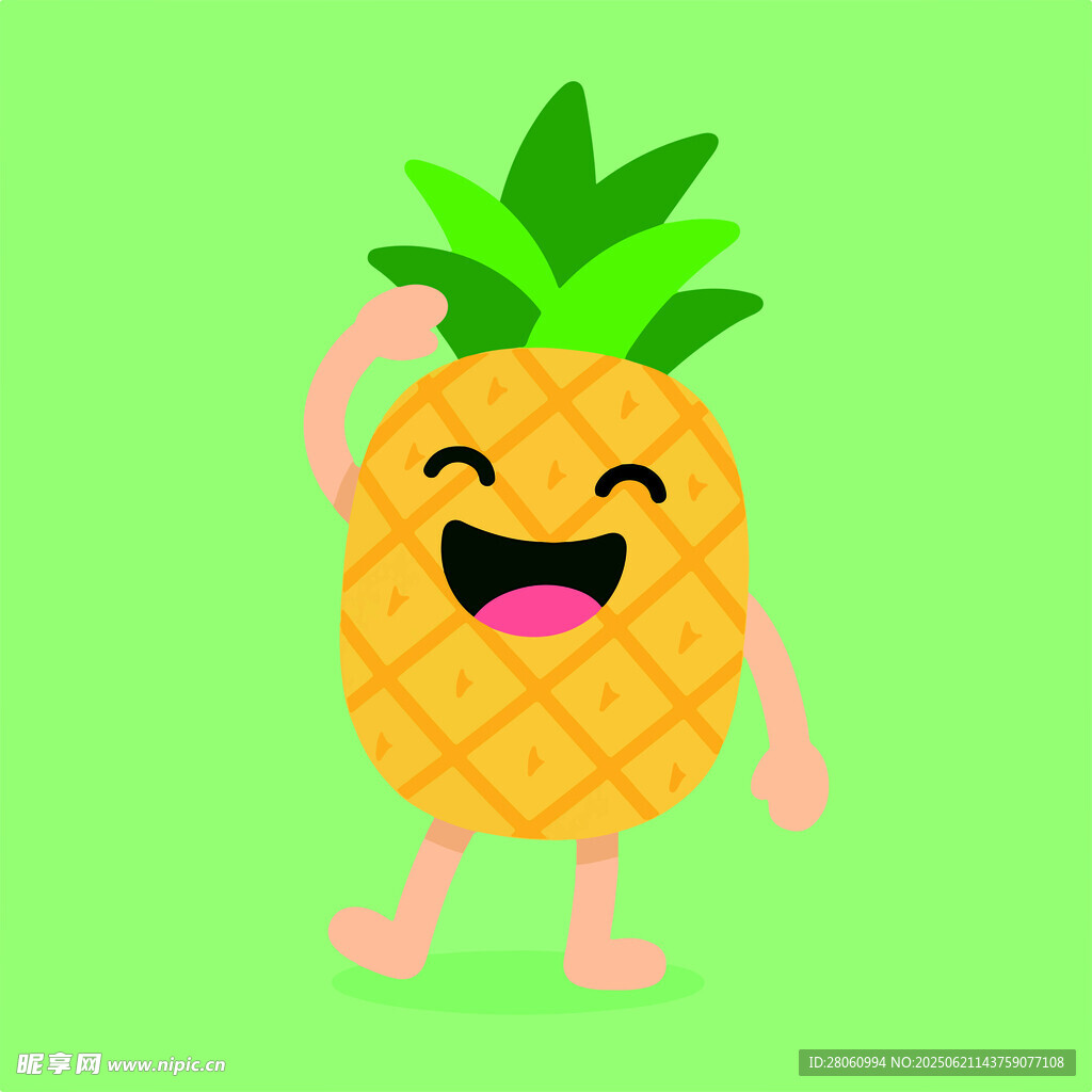 卡通形象 菠萝 凤梨 失衡图