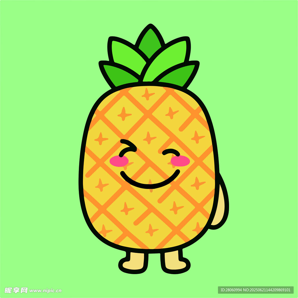 卡通形象 菠萝 凤梨 失衡图