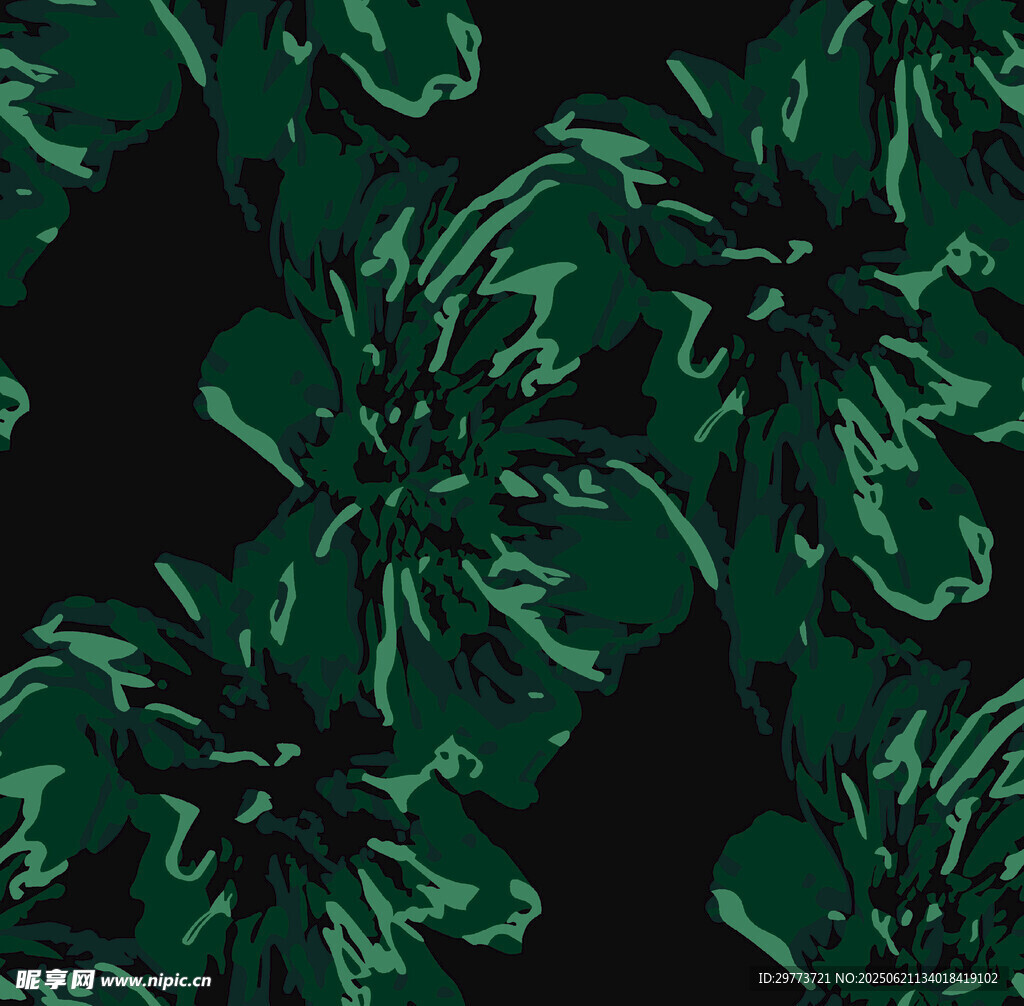 深绿花卉