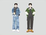 扁平风时尚穿搭男士形象展示