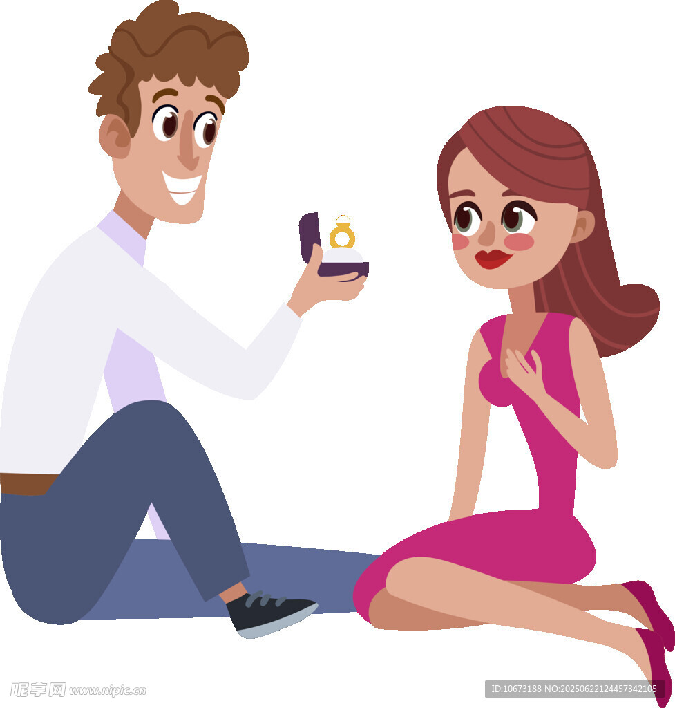 男子跪地求婚的甜蜜瞬间