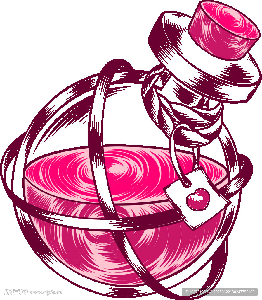 复古风香水瓶插画