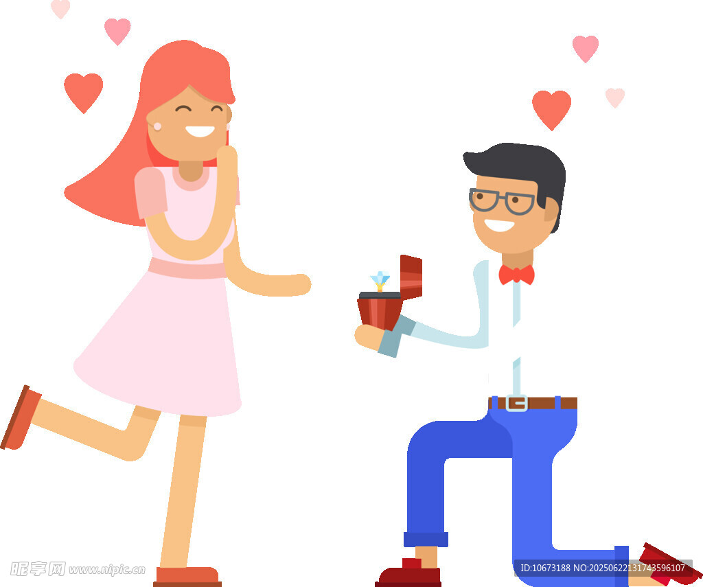 男生跪地求婚甜蜜瞬间