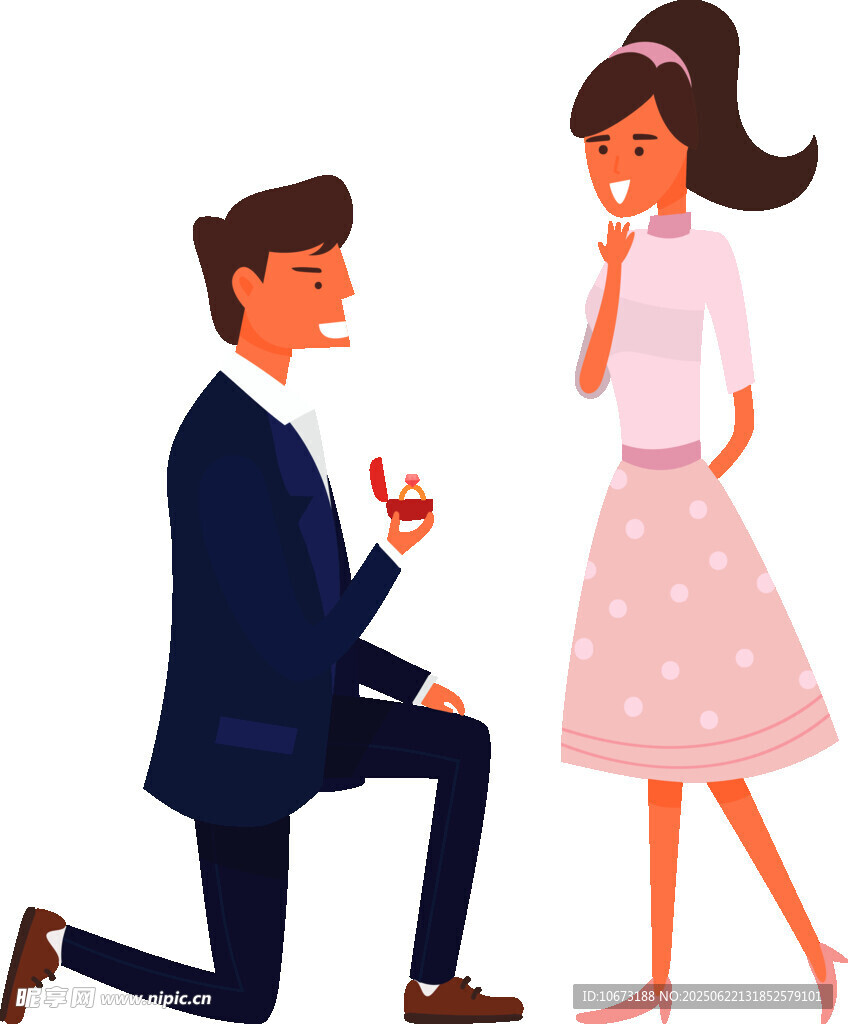 男子跪地求婚的浪漫瞬间