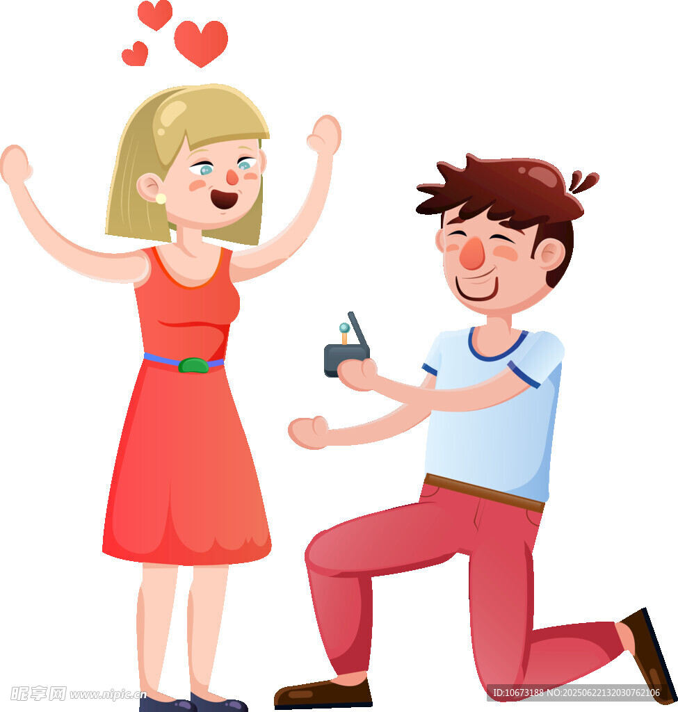 男子跪地求婚幸福瞬间