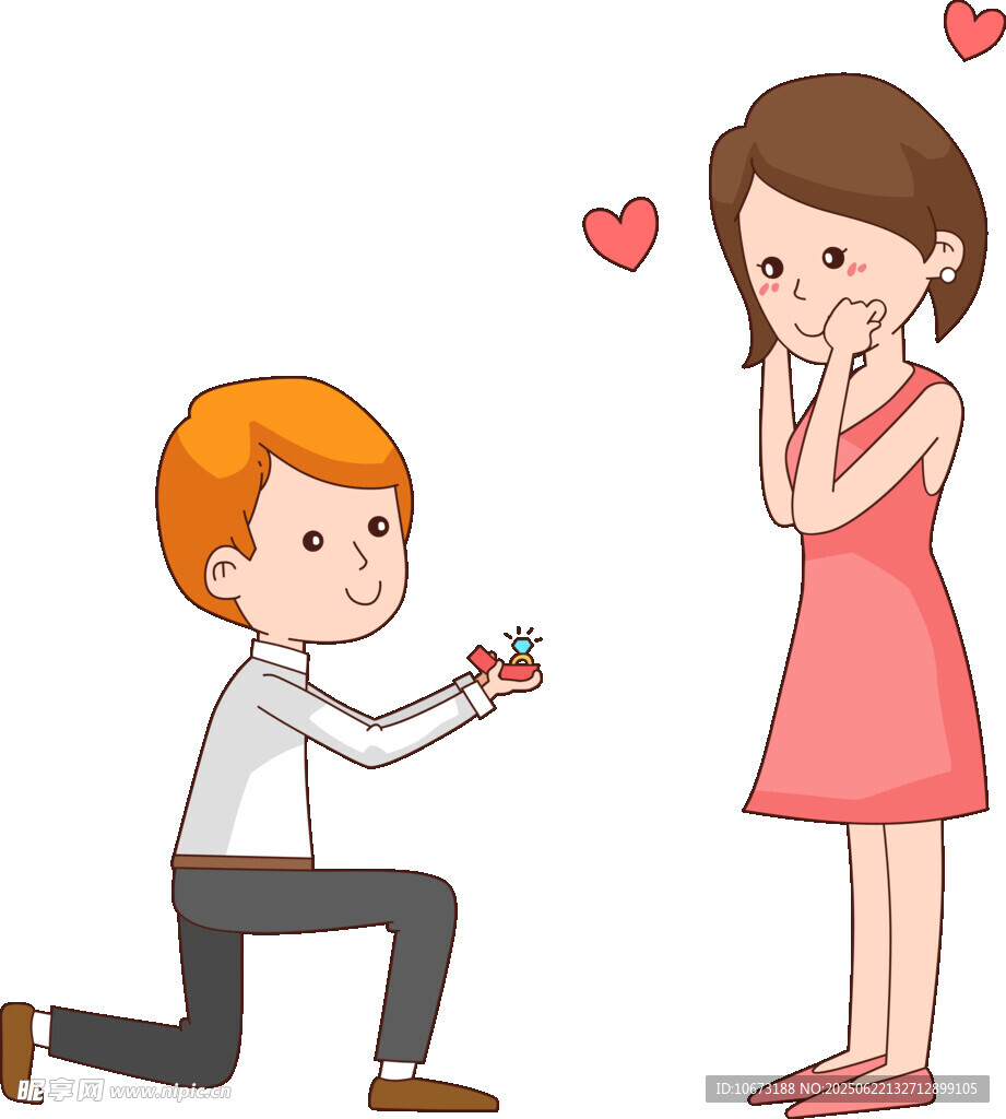 男孩跪地求婚女孩