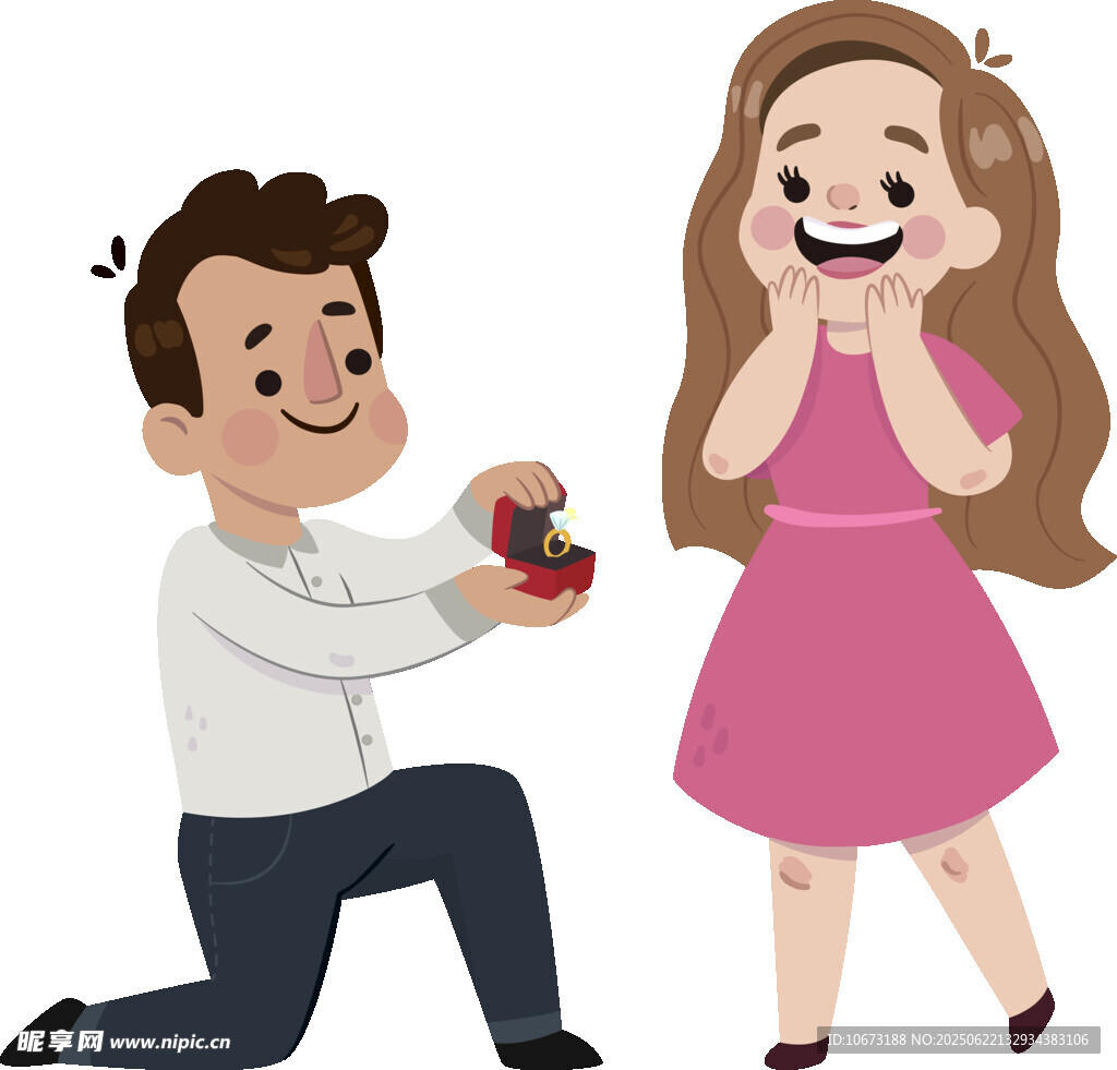 男子跪地求婚女孩惊喜