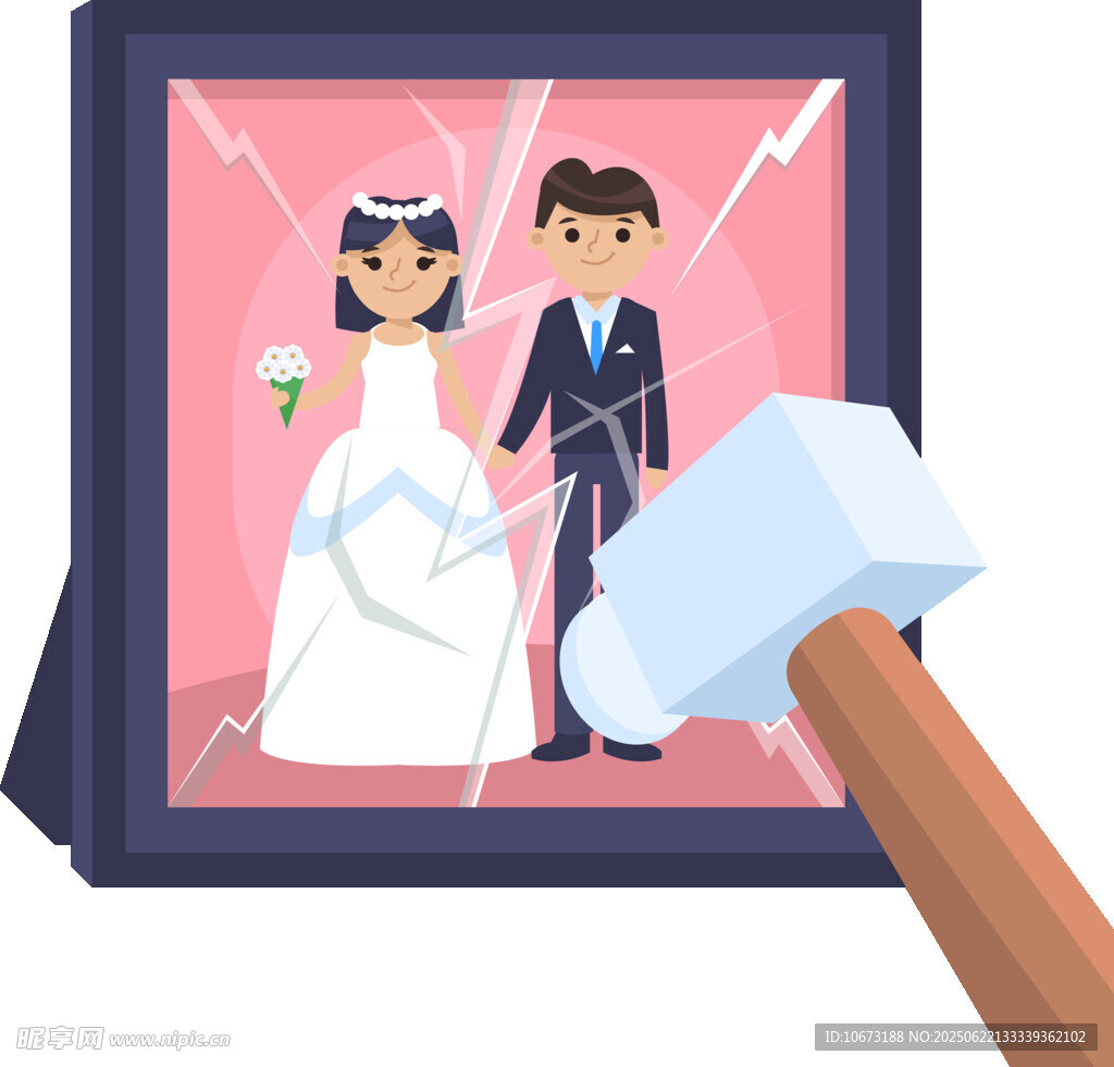 砸破婚纱照告别失败婚姻