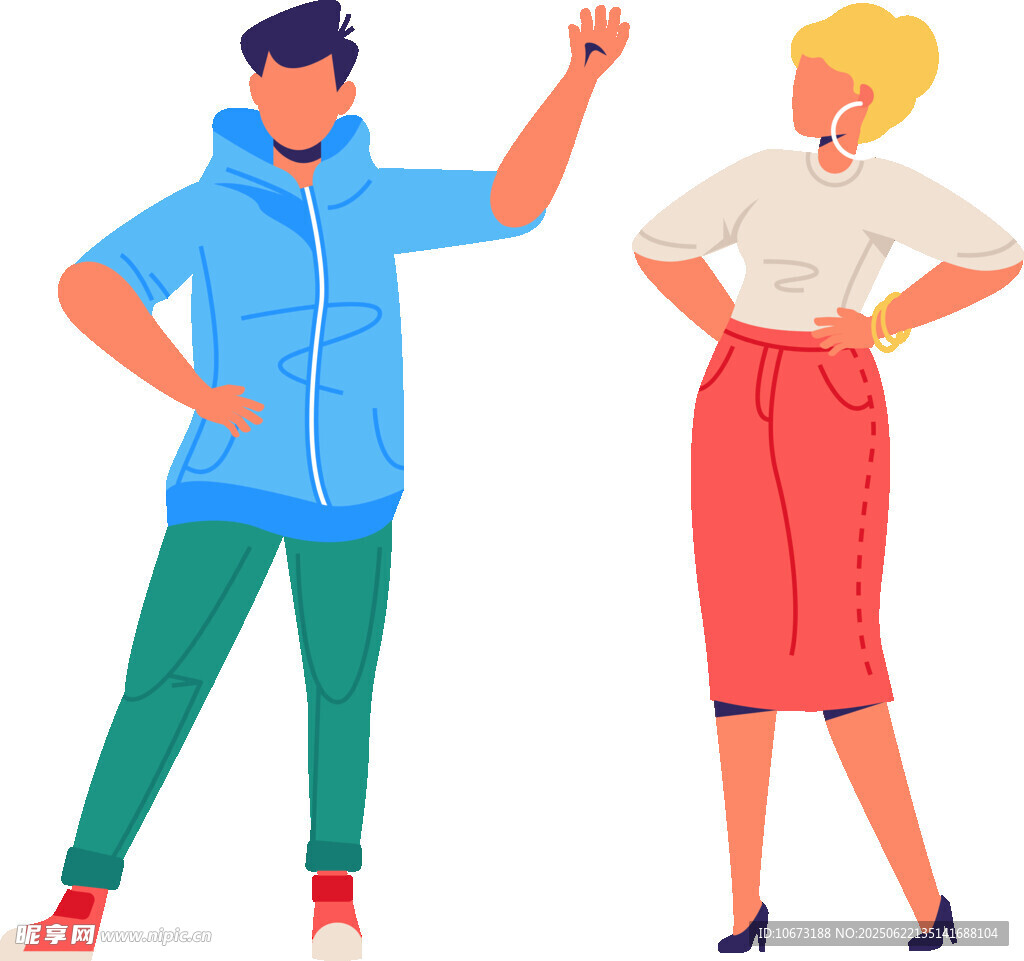 活力男女自信姿态展示