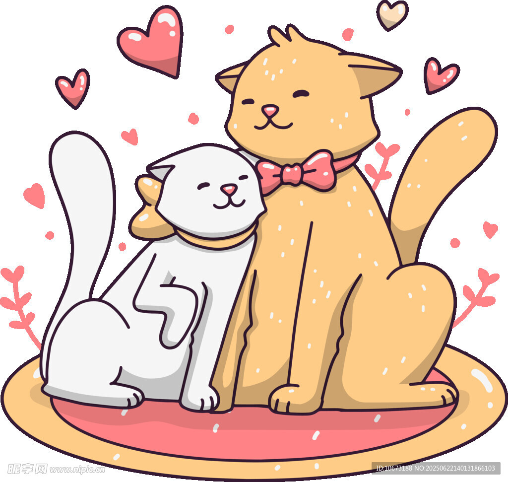 甜蜜依偎的两只可爱猫咪