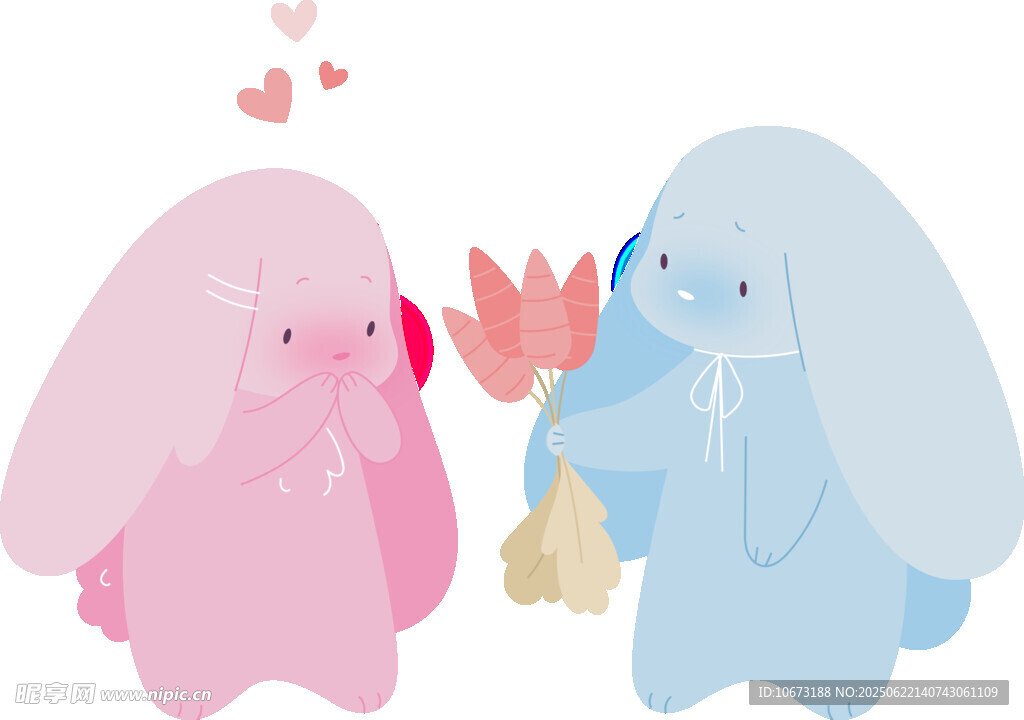 粉蓝小兔浪漫送花时刻