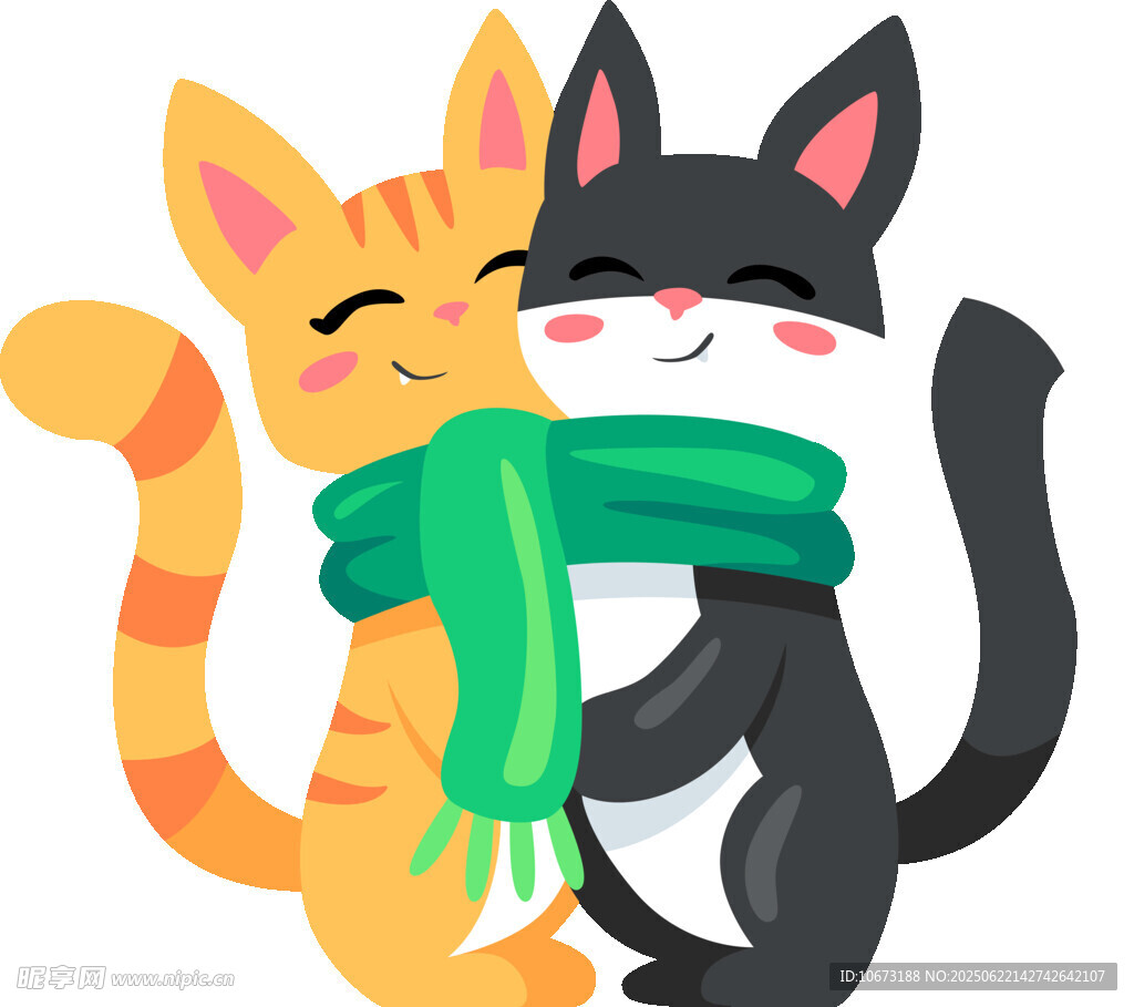 两只猫咪温馨相拥