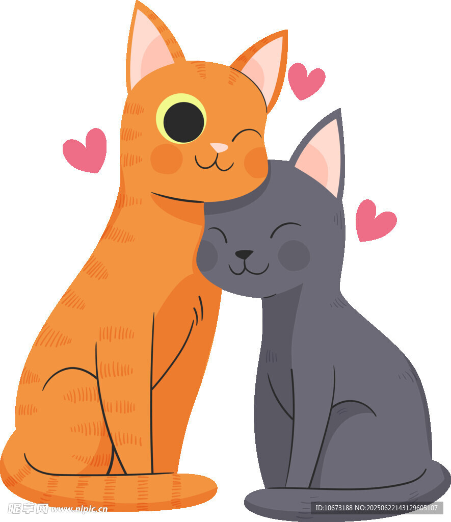 依偎的猫咪情侣
