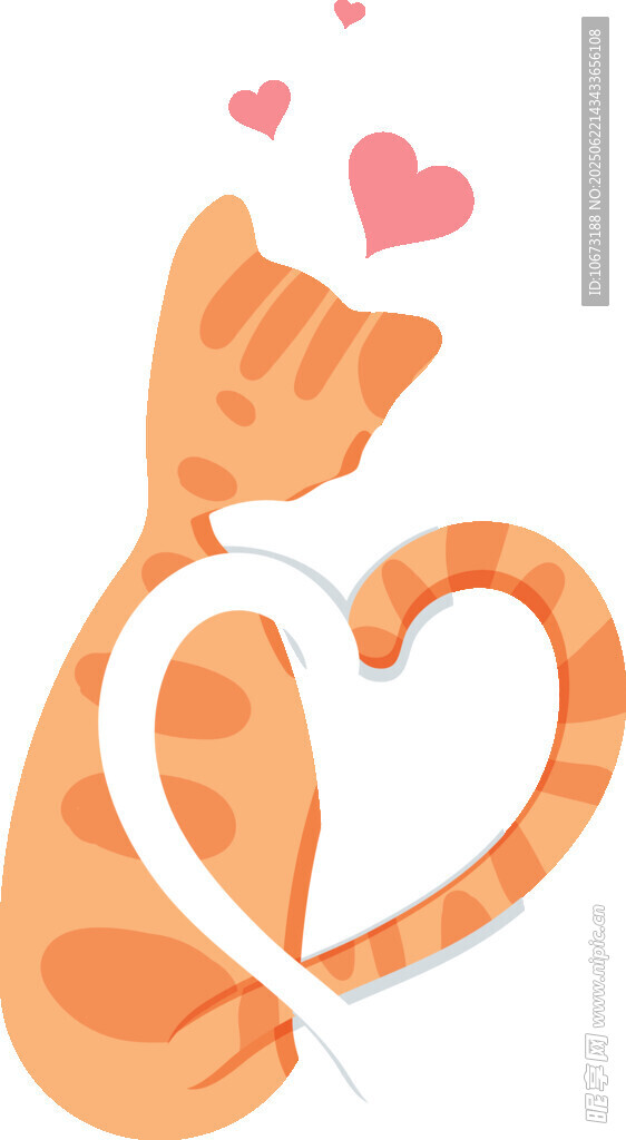 爱心猫咪插画