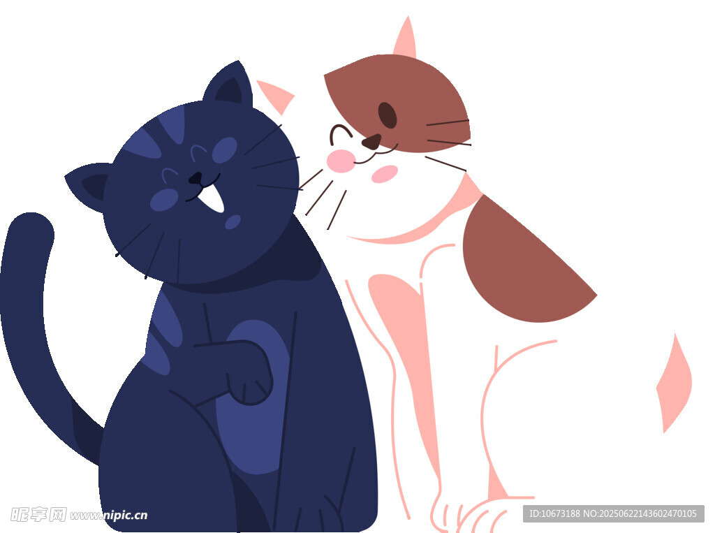 两只可爱猫咪亲昵互动