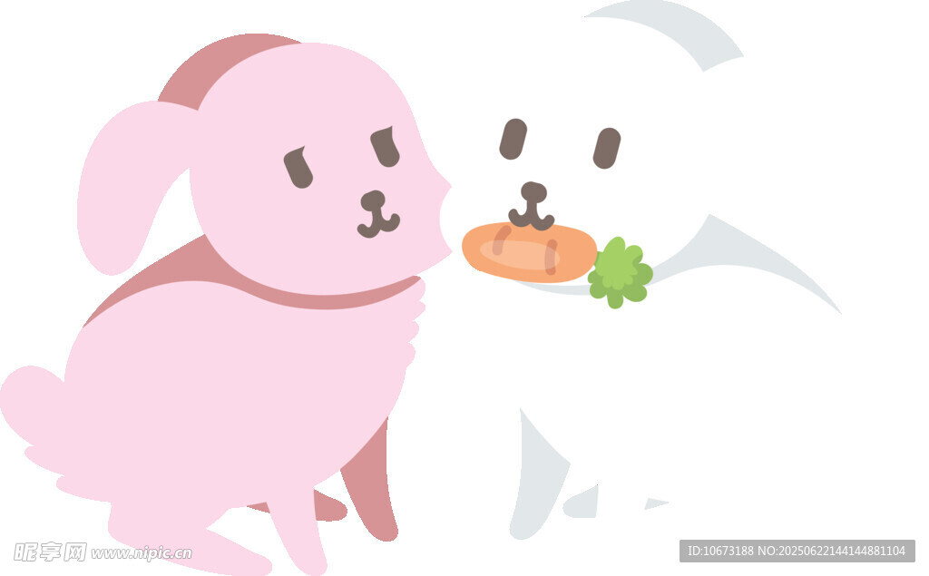 粉色小兔吃胡萝卜