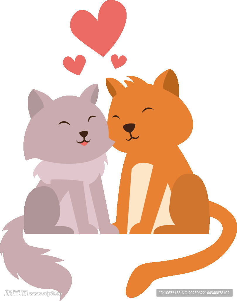 甜蜜依偎的猫咪情侣