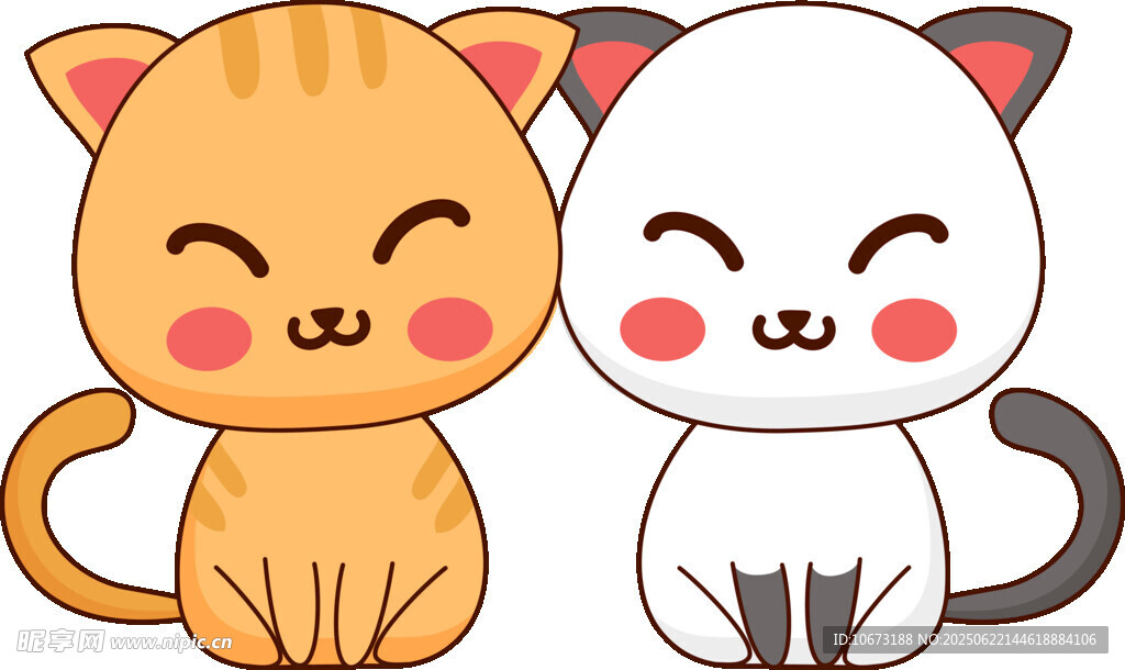 可爱双猫