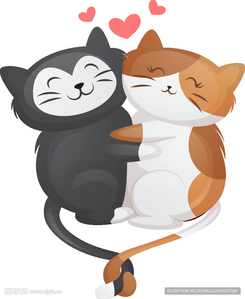 甜蜜依偎的可爱猫咪