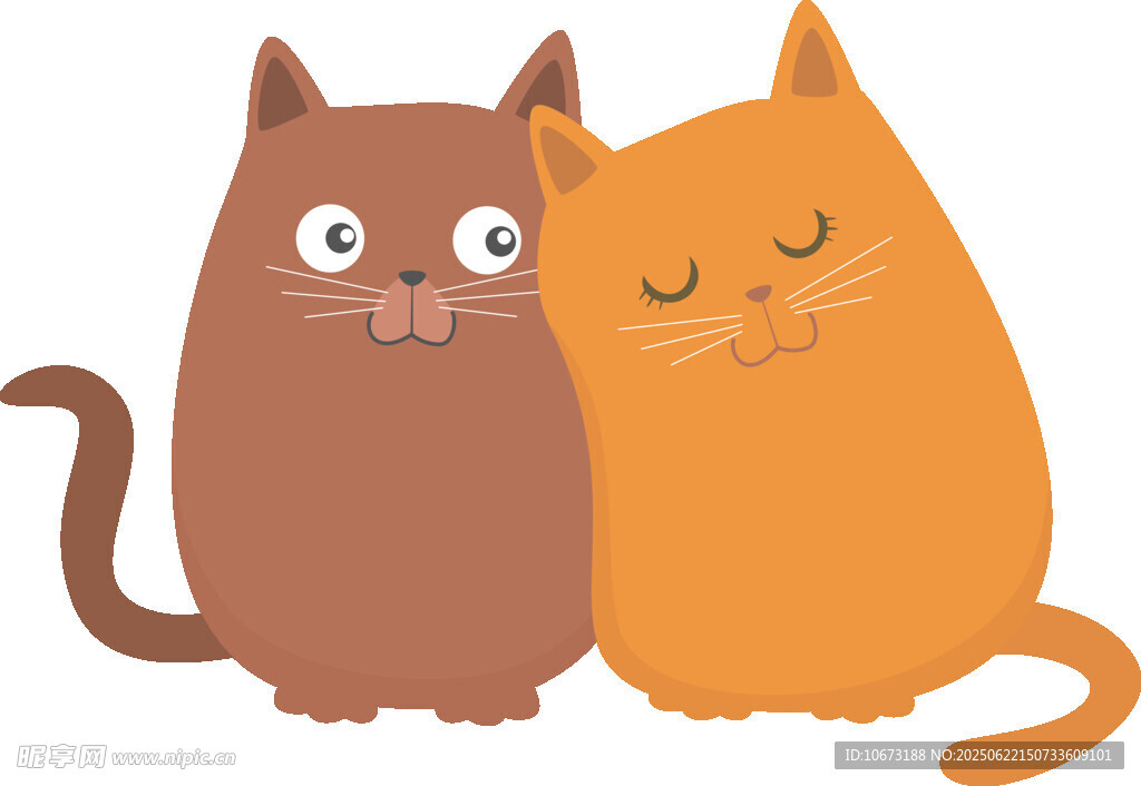 依偎的两只可爱猫咪