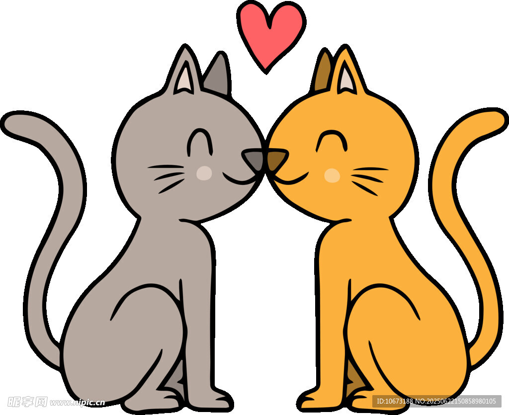 亲吻的猫咪情侣