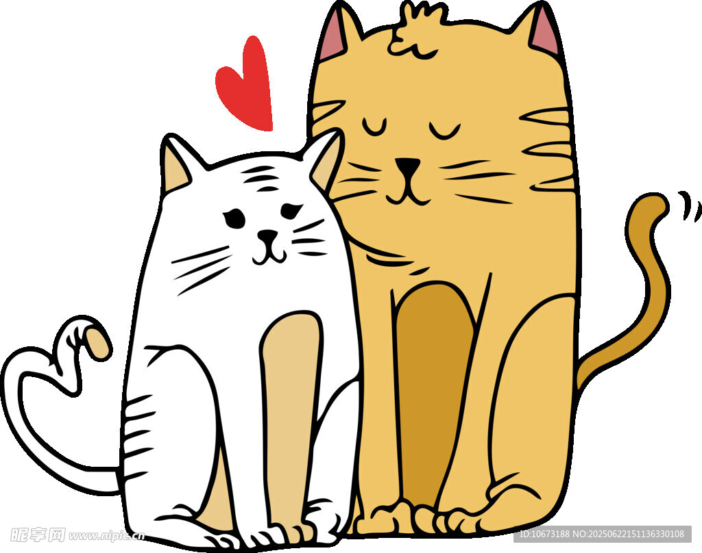 依偎的猫咪情侣