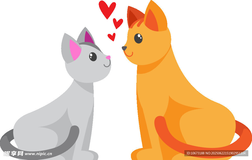 两只猫咪甜蜜对视