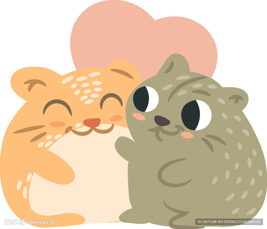 亲昵的猫咪与小松鼠