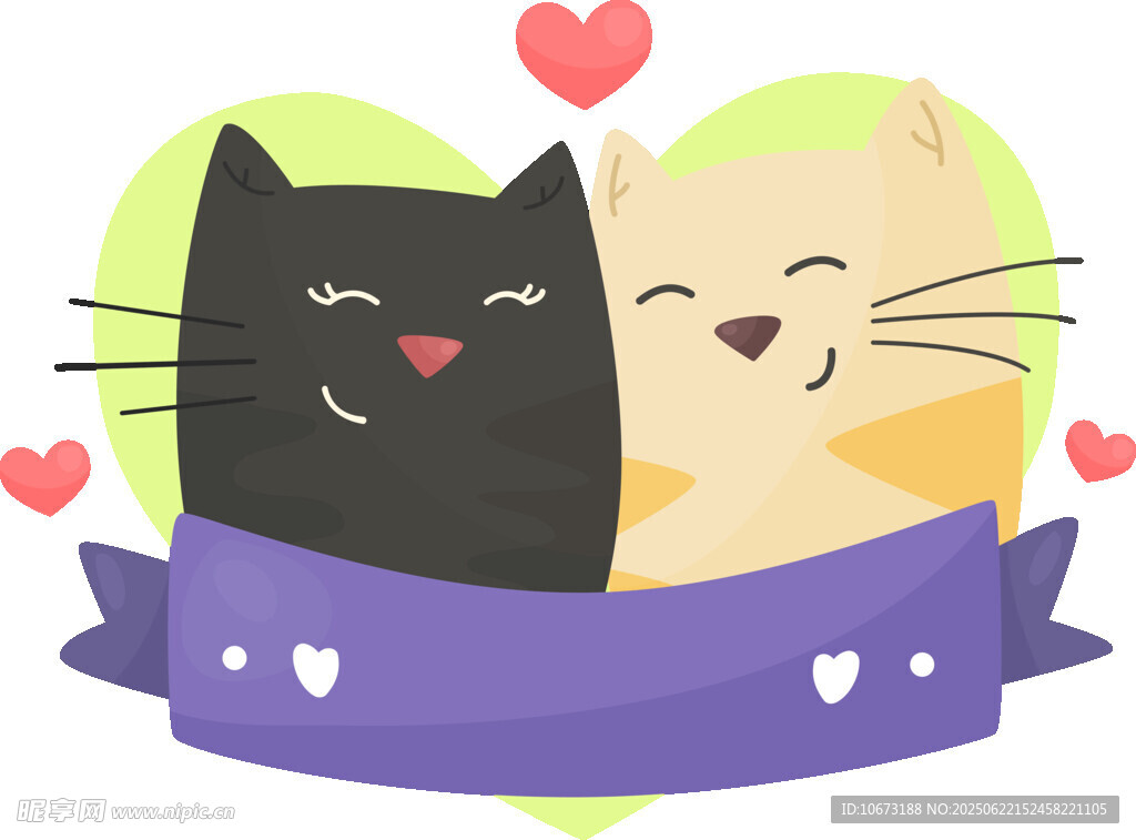 甜蜜依偎的猫咪情侣