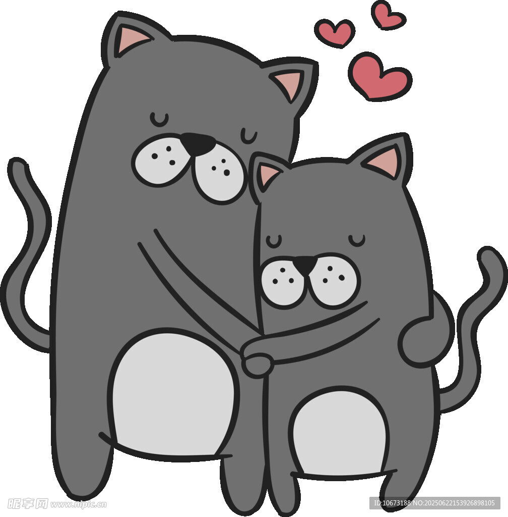 甜蜜依偎的猫咪情侣
