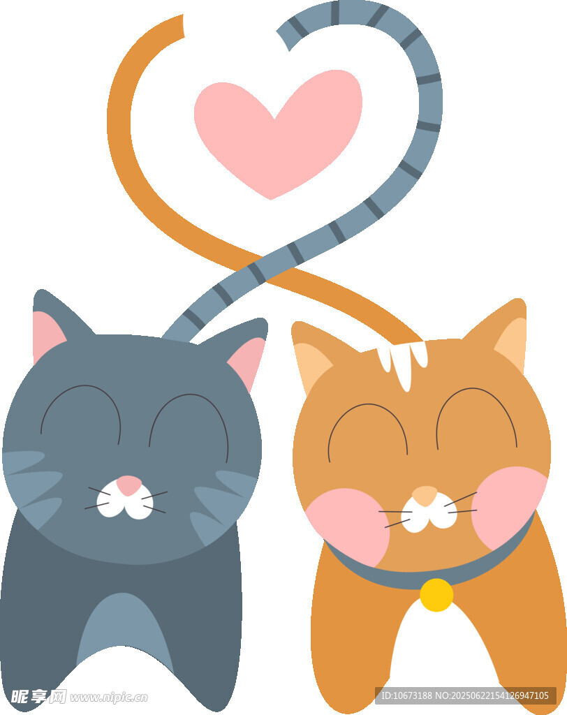 两只猫咪的爱心缠绕
