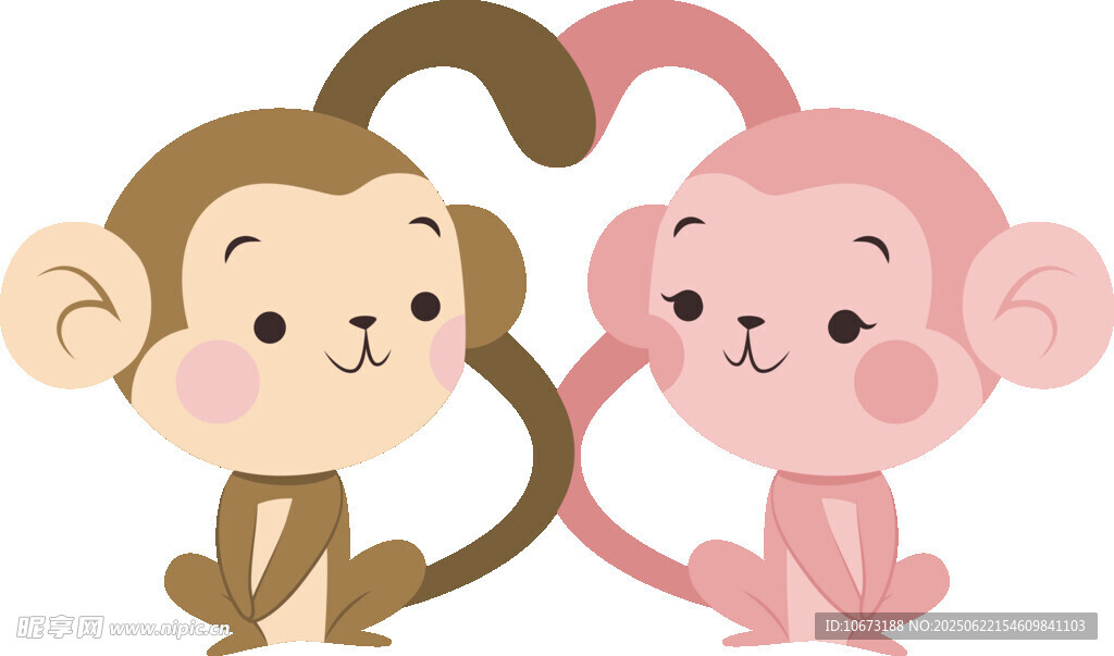 可爱小猴情侣形象