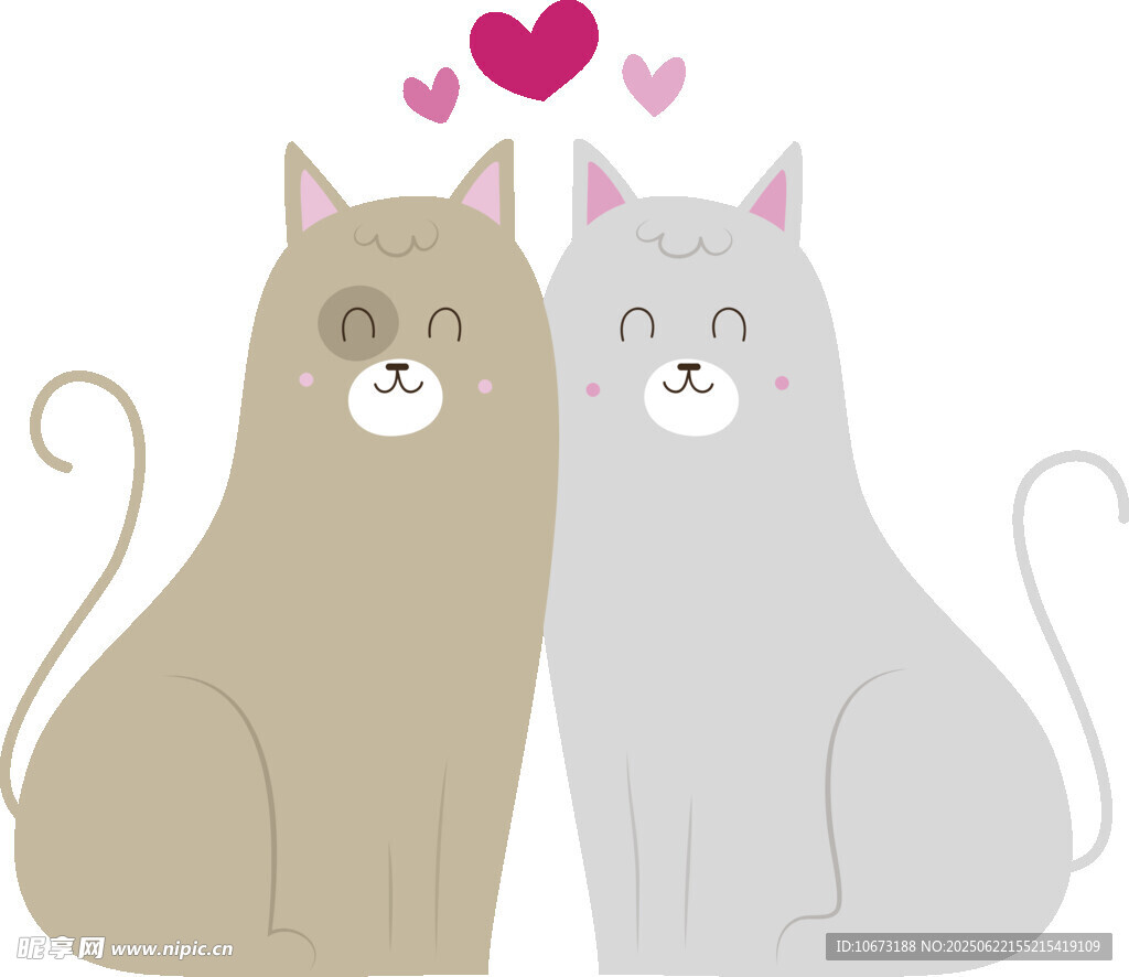 依偎的情侣猫