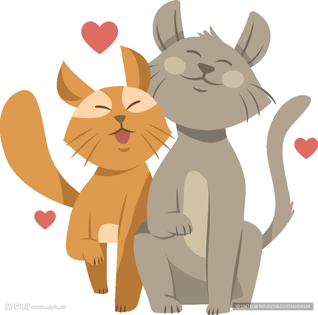 甜蜜依偎的两只可爱猫咪