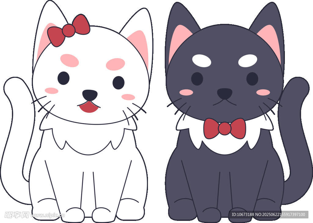 可爱猫咪情侣形象