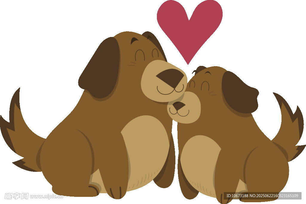 两只萌犬亲昵互动