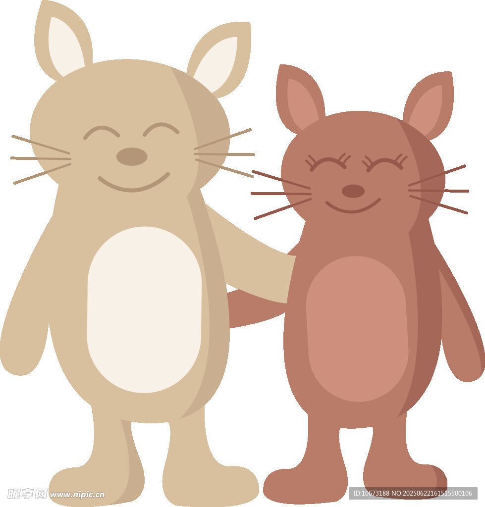 牵手的猫与兔
