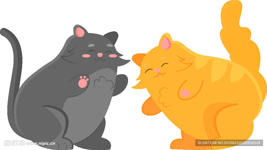 两只猫咪亲昵互动