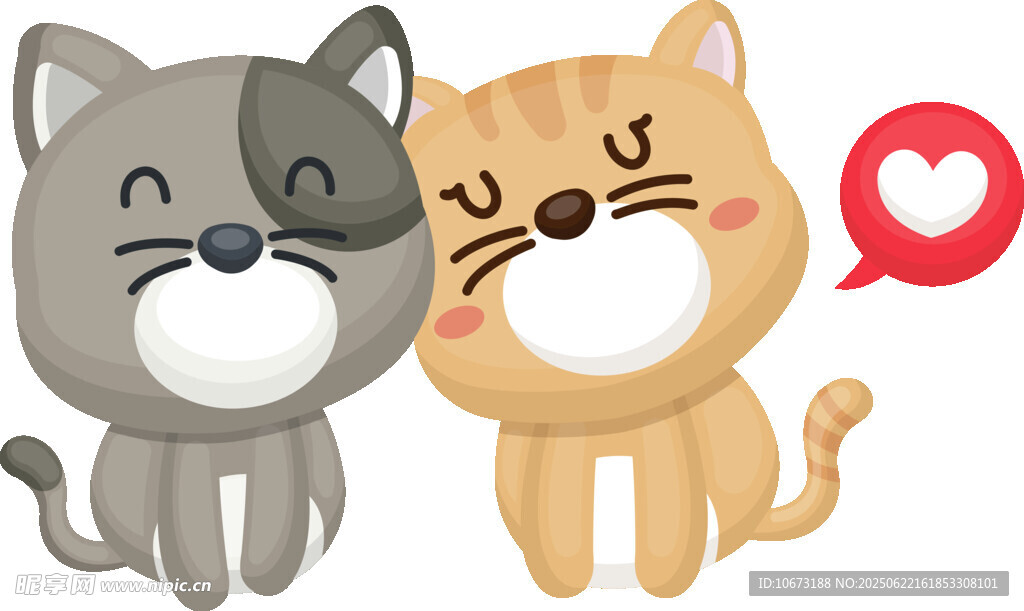 可爱猫咪亲昵互动