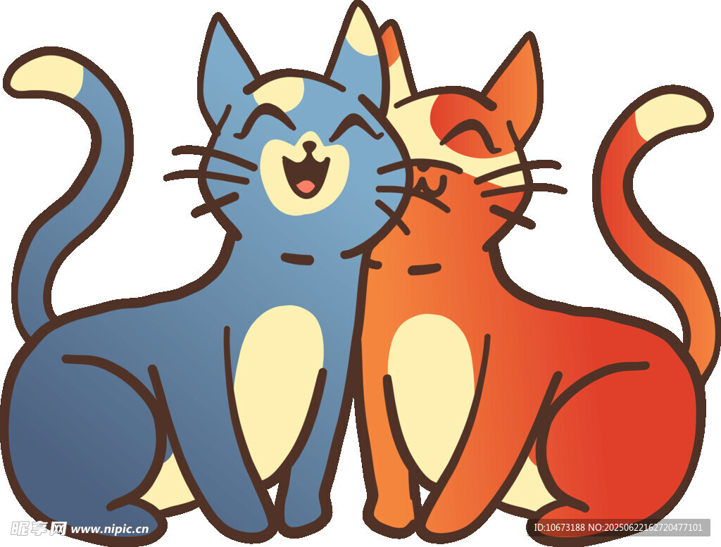 亲昵的双色猫咪