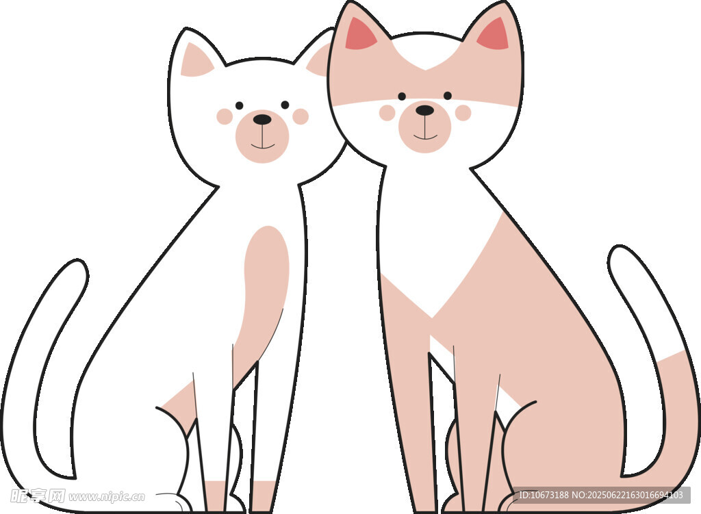 两只可爱猫咪并肩而坐