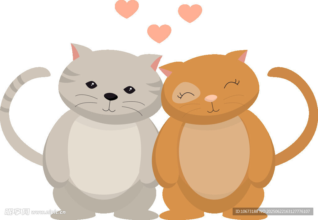 甜蜜依偎的两只猫咪