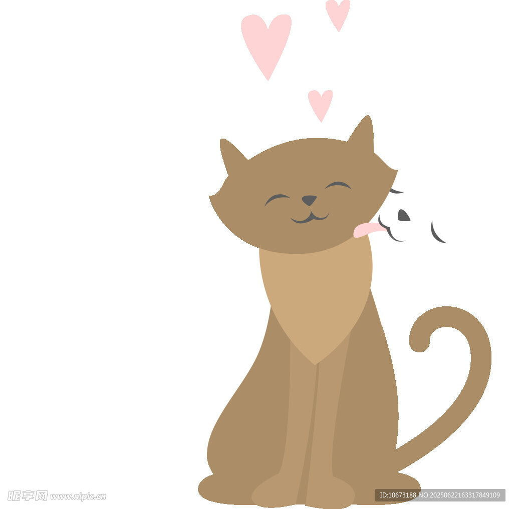 可爱猫咪吐舌散发爱心