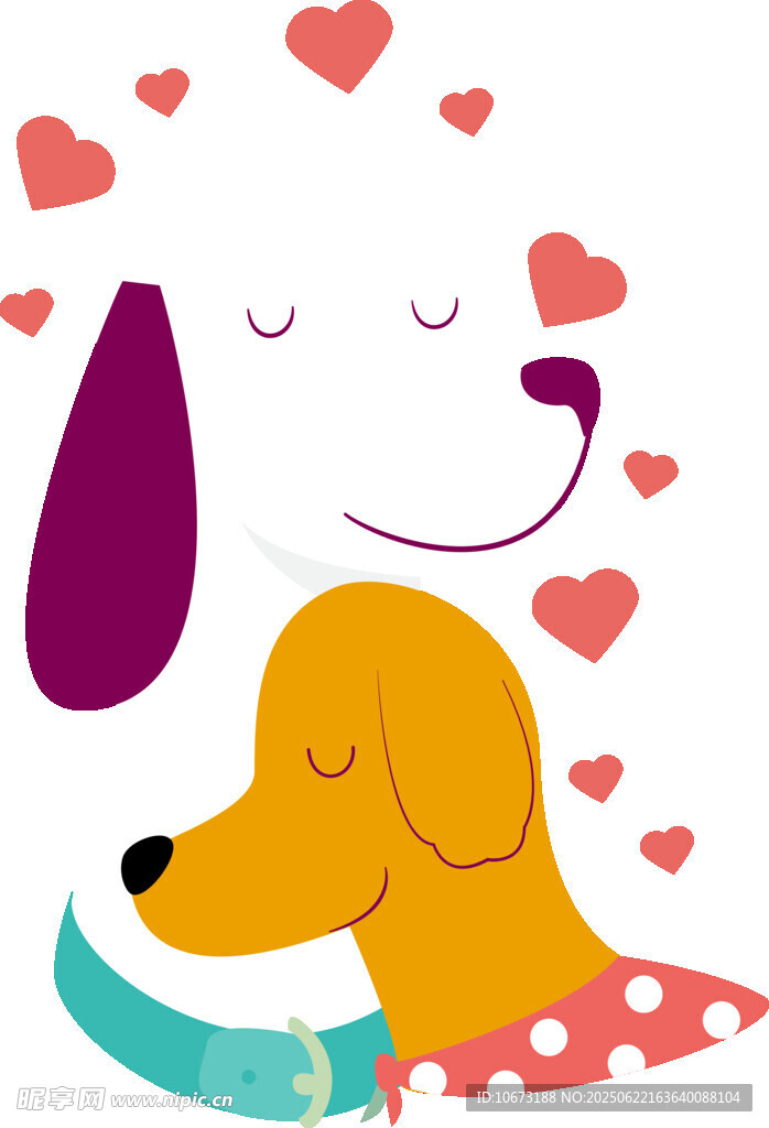 可爱萌犬依偎满是爱心