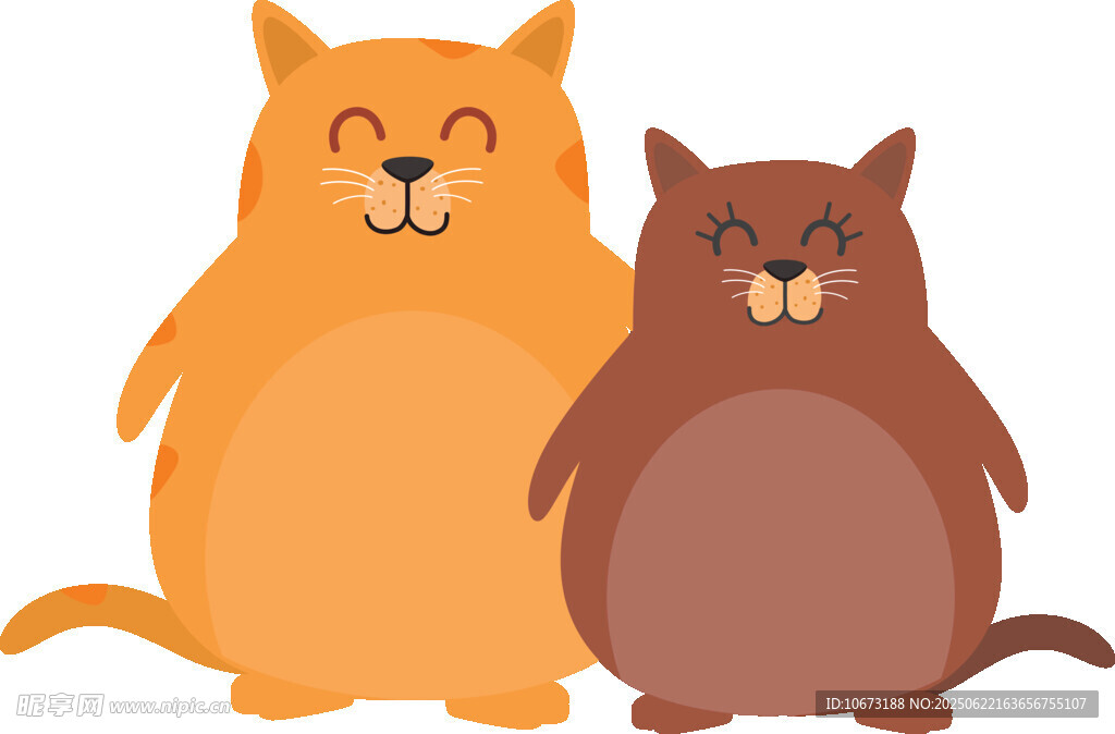 两只可爱猫咪并肩而立