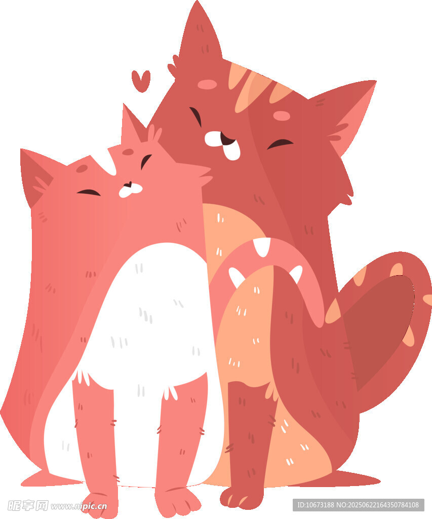 亲昵的猫咪母子
