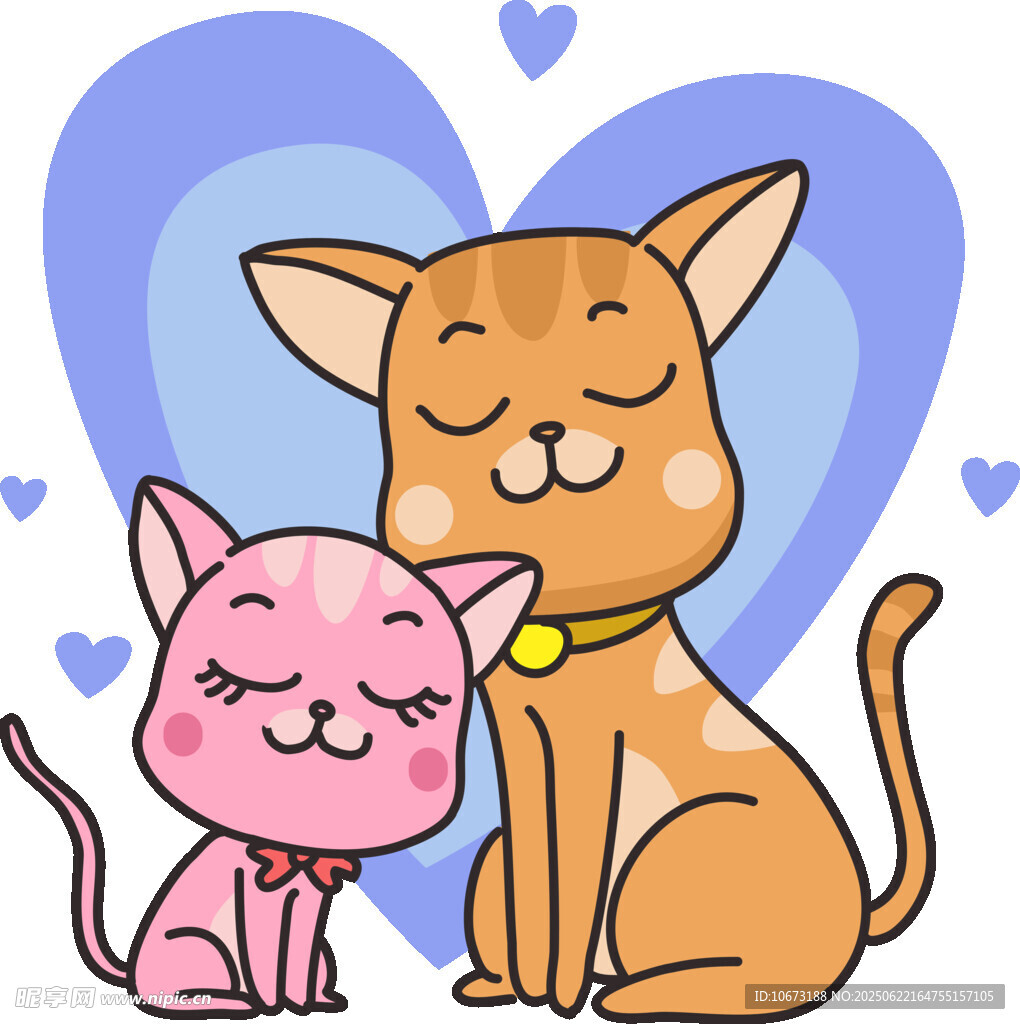 温馨猫咪母子图