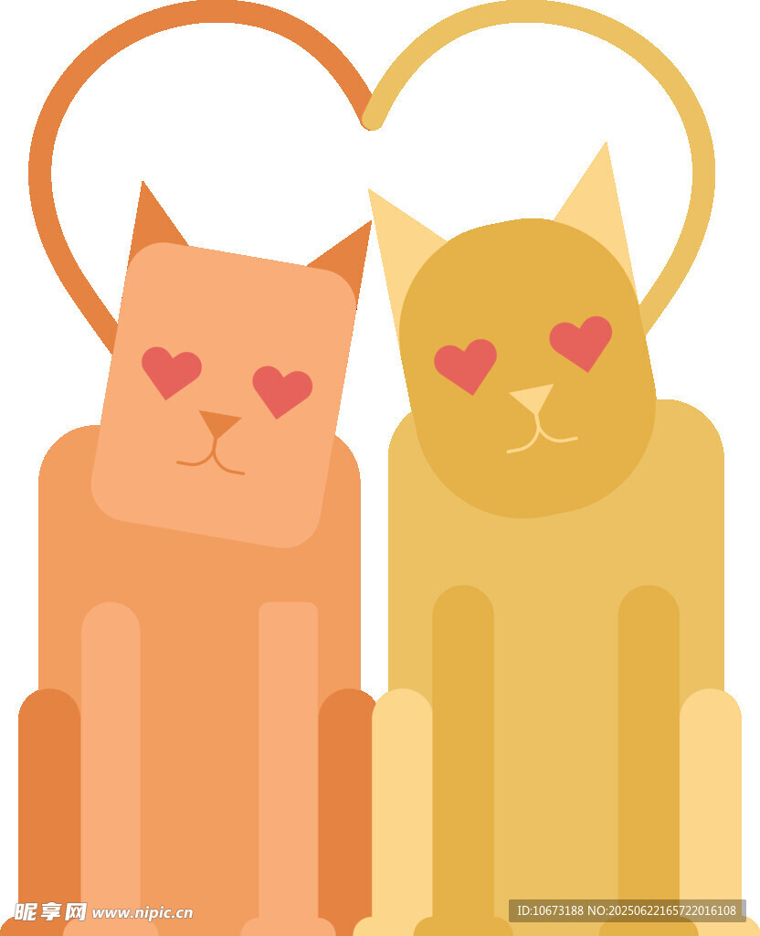 爱心双猫甜蜜相伴