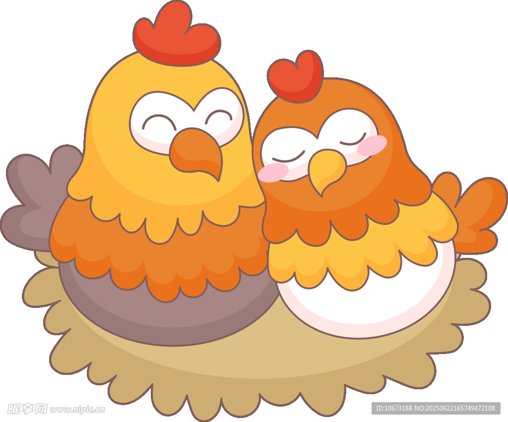 恩爱的母鸡夫妇